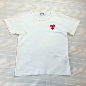 Comme des Garçons Play White Double Heart Patch Tshirt small